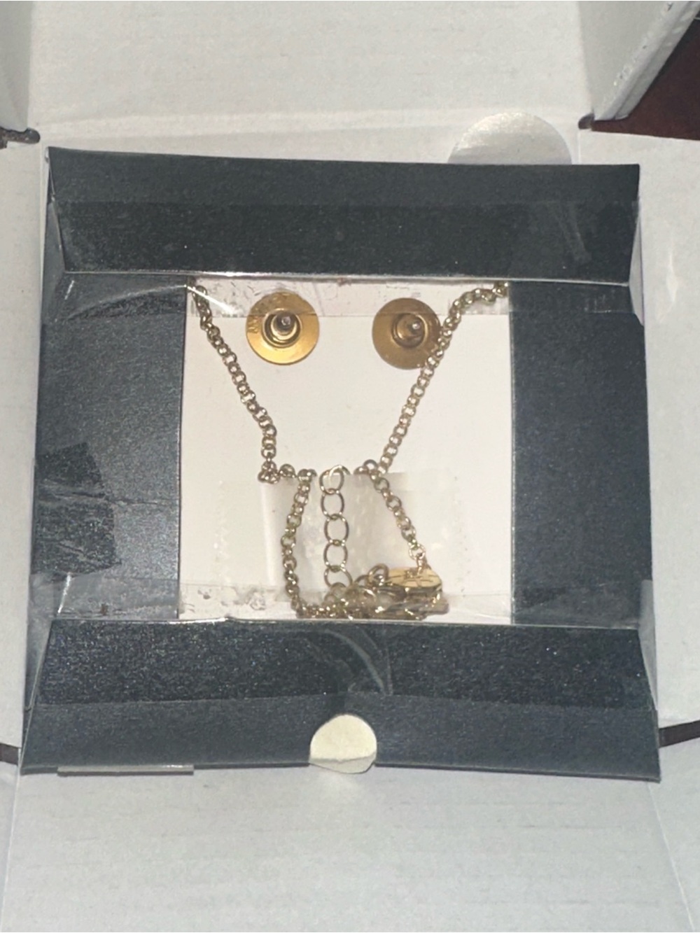 Monet Gold-Tone Necklace and Studs with Blush Pink Stones - Picture 4 of 4